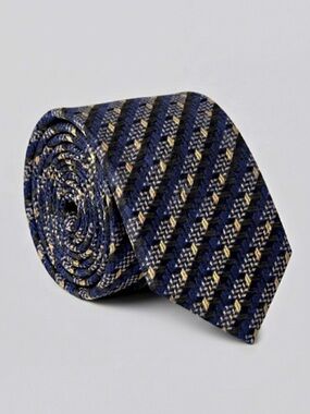 Missoni Cravatte Silk Jacquard Tie 57 x 3.5 Blue Green Gold Made in Italy